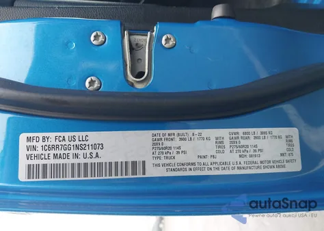 2022 Ram 1500 Classic Warlock 4X4 6'4 Box from USA, damaged, VIN 1C6RR7GG1NS211073
